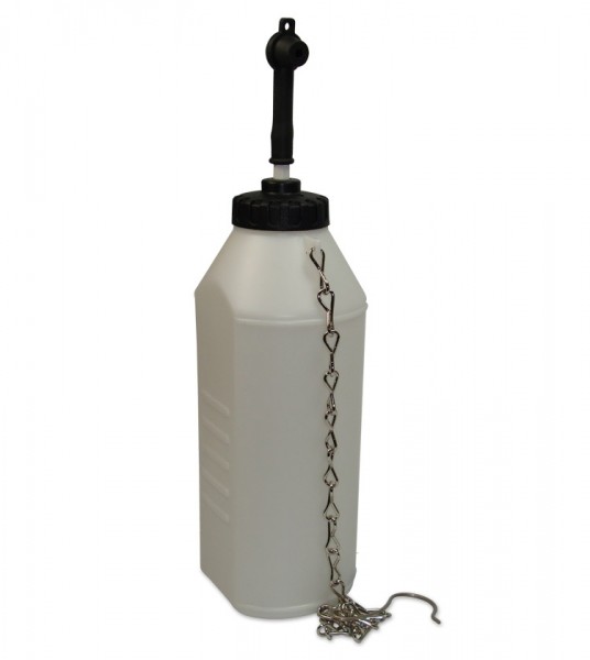 Auffangflasche für Bremsflüssigkeit, 1L mit Kettenhalterung